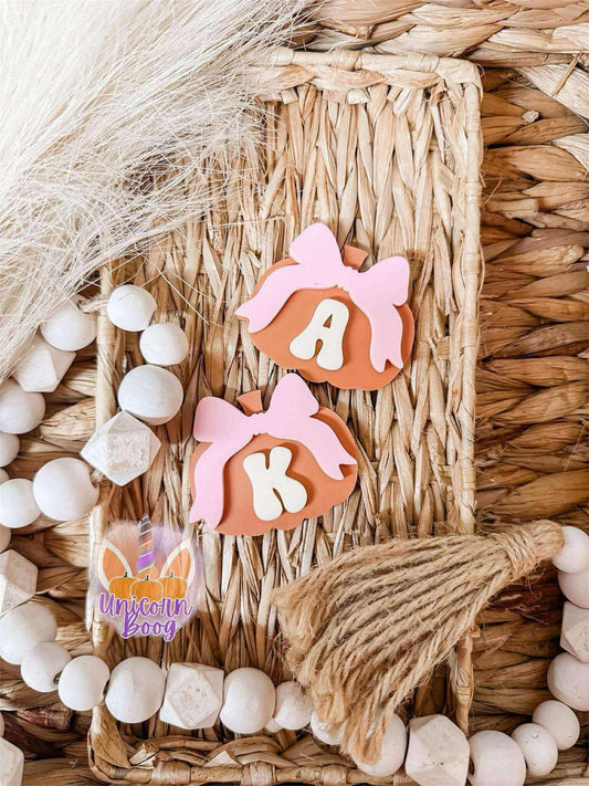 Pumpkin Bow Initial
