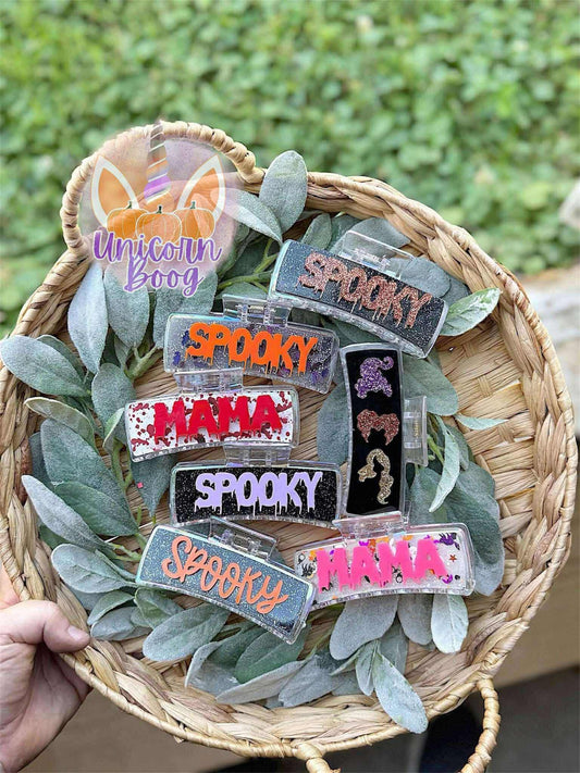 Spooky Name Claw Clips
